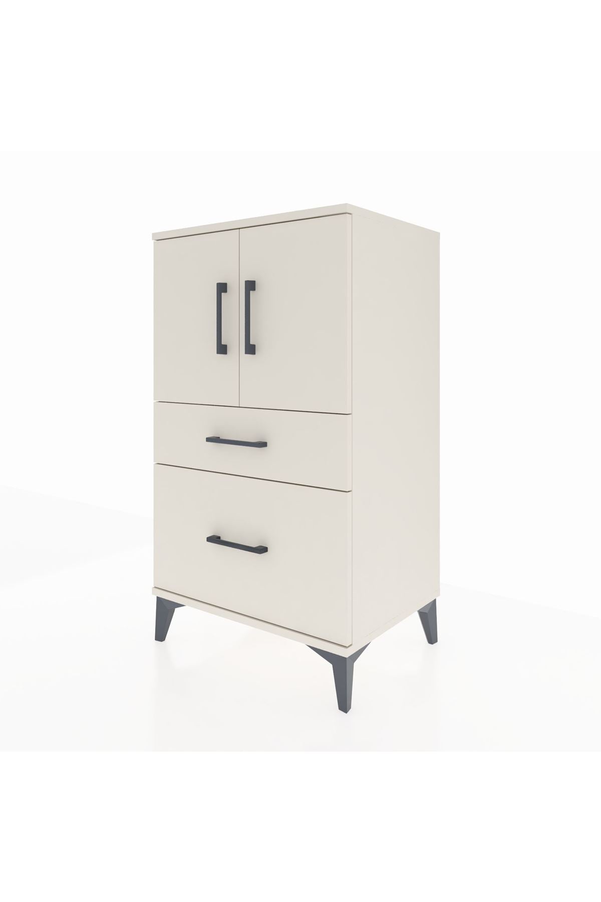 Hyperion Komodin 2 Raflı 2 Çekmeceli 2 Kapaklı 60x44x106 Aytaşı-Aytaşı