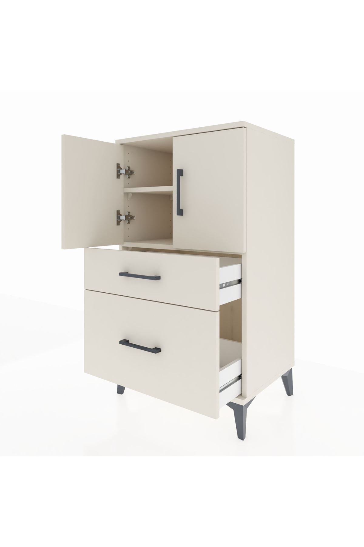 Hyperion Komodin 2 Raflı 2 Çekmeceli 2 Kapaklı 60x44x106 Aytaşı-Aytaşı