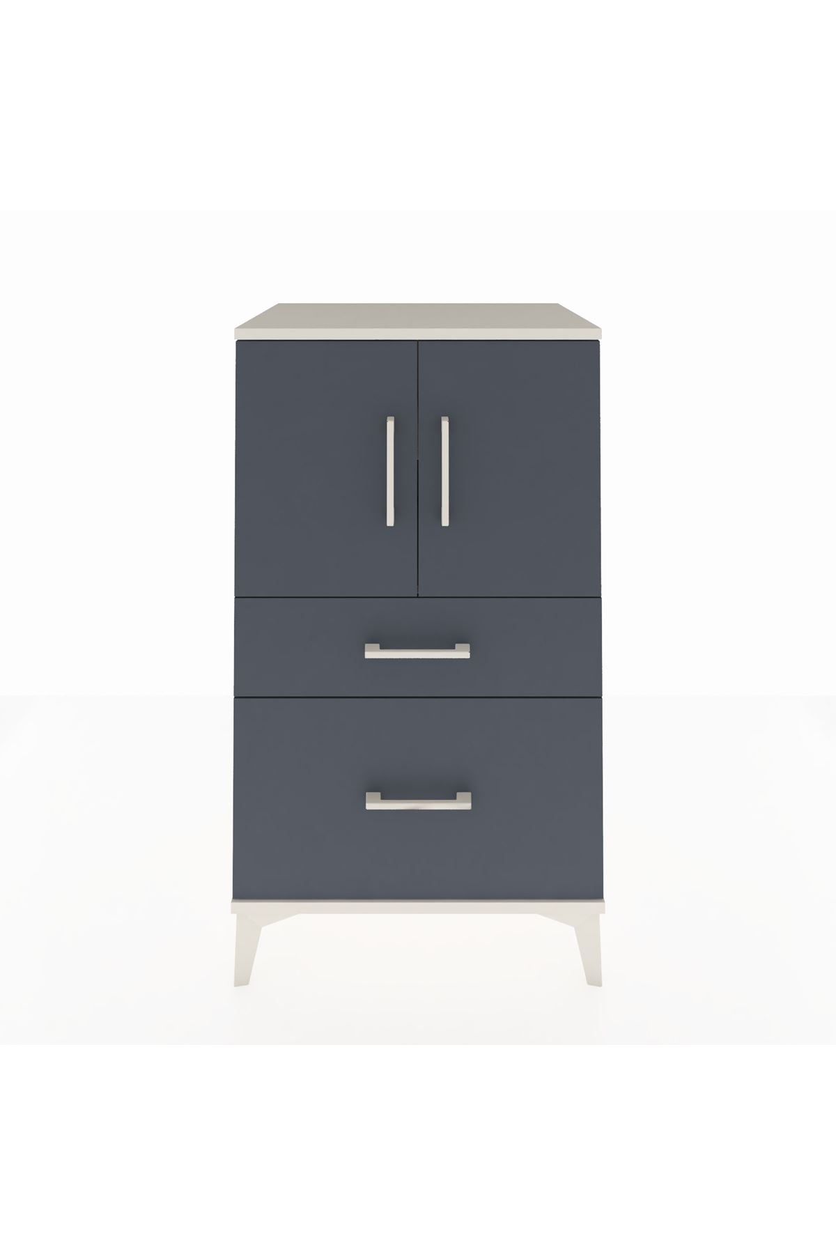 Hyperion Komodin 2 Raflı 2 Çekmeceli 2 Kapaklı 60x44x106 Aytaşı-Antrasit