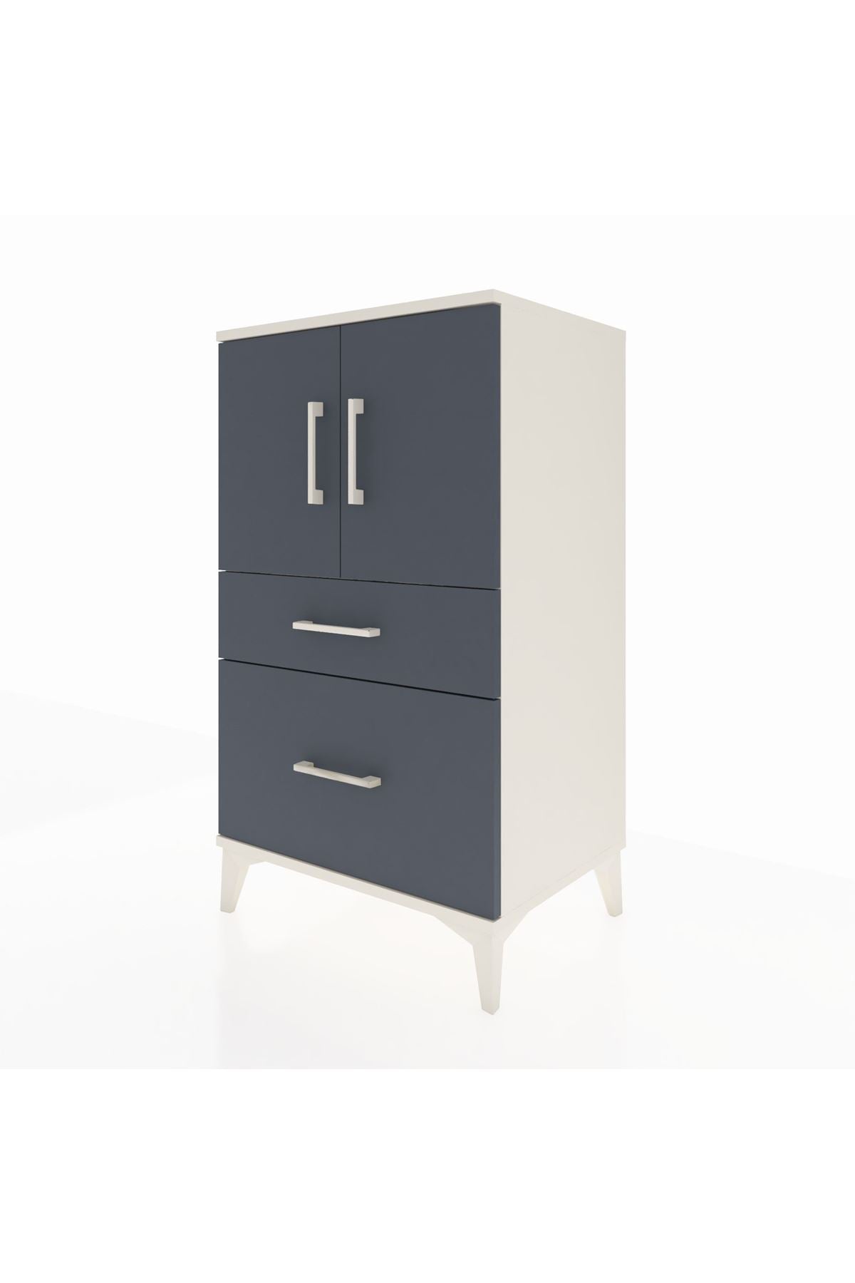 Hyperion Komodin 2 Raflı 2 Çekmeceli 2 Kapaklı 60x44x106 Aytaşı-Antrasit