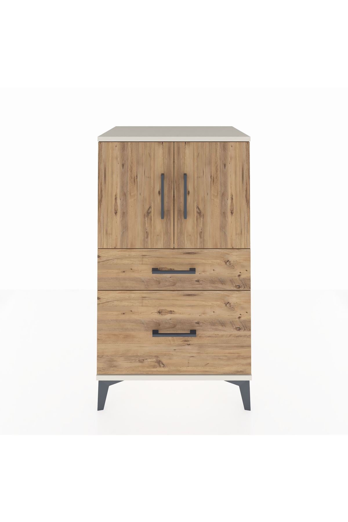 Hyperion Komodin 2 Raflı 2 Çekmeceli 2 Kapaklı 60x44x106 Aytaşı-Çam