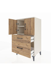 Hyperion Komodin 2 Raflı 2 Çekmeceli 2 Kapaklı 60x44x106 Aytaşı-Çam