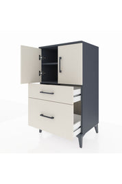 Hyperion Komodin 2 Raflı 2 Çekmeceli 2 Kapaklı 60x44x106 Antrasit-Aytaşı