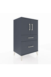 Hyperion Komodin 2 Raflı 2 Çekmeceli 2 Kapaklı 60x44x106 Antrasit-Antrasit