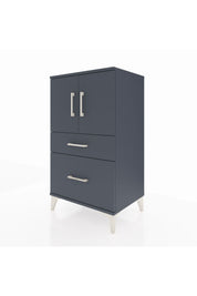 Hyperion Komodin 2 Raflı 2 Çekmeceli 2 Kapaklı 60x44x106 Antrasit-Antrasit