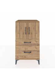 Hyperion Komodin 2 Raflı 2 Çekmeceli 2 Kapaklı 60x44x106 Çam-Çam