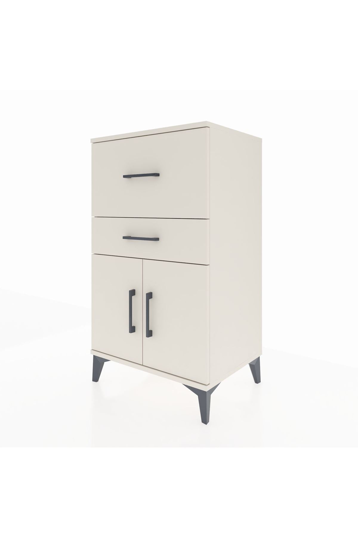 Hyperion Komodin Tek Raflı 2 Çekmeceli 2 Kapaklı 60x44x106 Aytaşı-Aytaşı