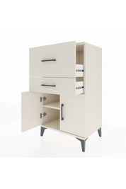 Hyperion Komodin Tek Raflı 2 Çekmeceli 2 Kapaklı 60x44x106 Aytaşı-Aytaşı