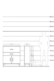 Hyperion Komodin Tek Raflı 2 Çekmeceli 2 Kapaklı 60x44x106 Aytaşı-Aytaşı