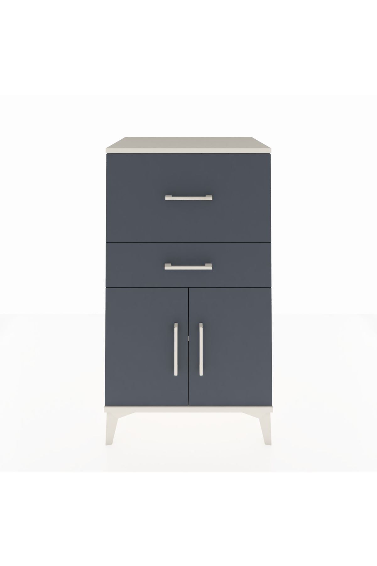 Hyperion Komodin Tek Raflı 2 Çekmeceli 2 Kapaklı 60x44x106 Aytaşı-Antrasit