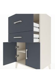 Hyperion Komodin Tek Raflı 2 Çekmeceli 2 Kapaklı 60x44x106 Aytaşı-Antrasit