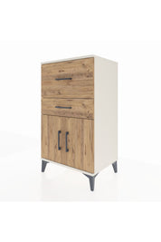 Hyperion Komodin Tek Raflı 2 Çekmeceli 2 Kapaklı 60x44x106 Aytaşı-Çam