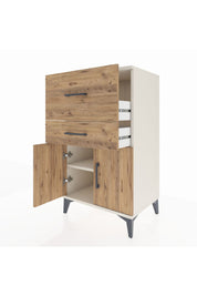 Hyperion Komodin Tek Raflı 2 Çekmeceli 2 Kapaklı 60x44x106 Aytaşı-Çam
