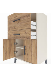 Hyperion Komodin Tek Raflı 2 Çekmeceli 2 Kapaklı 60x44x106 Aytaşı-Çam