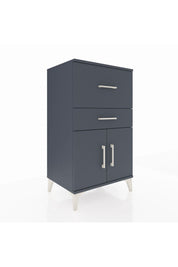 Hyperion Komodin Tek Raflı 2 Çekmeceli 2 Kapaklı 60x44x106 Antrasit-Antrasit