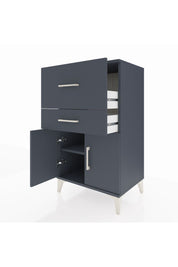 Hyperion Komodin Tek Raflı 2 Çekmeceli 2 Kapaklı 60x44x106 Antrasit-Antrasit