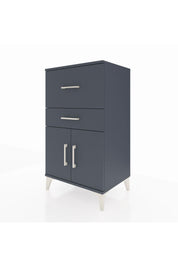 Hyperion Komodin Tek Raflı 2 Çekmeceli 2 Kapaklı 60x44x106 Antrasit-Antrasit