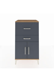Hyperion Komodin Tek Raflı 2 Çekmeceli 2 Kapaklı 60x44x106 Çam-Antrasit
