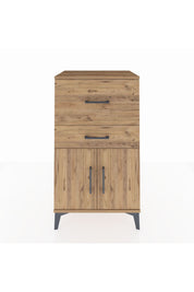 Hyperion Komodin Tek Raflı 2 Çekmeceli 2 Kapaklı 60x44x106 Çam-Çam