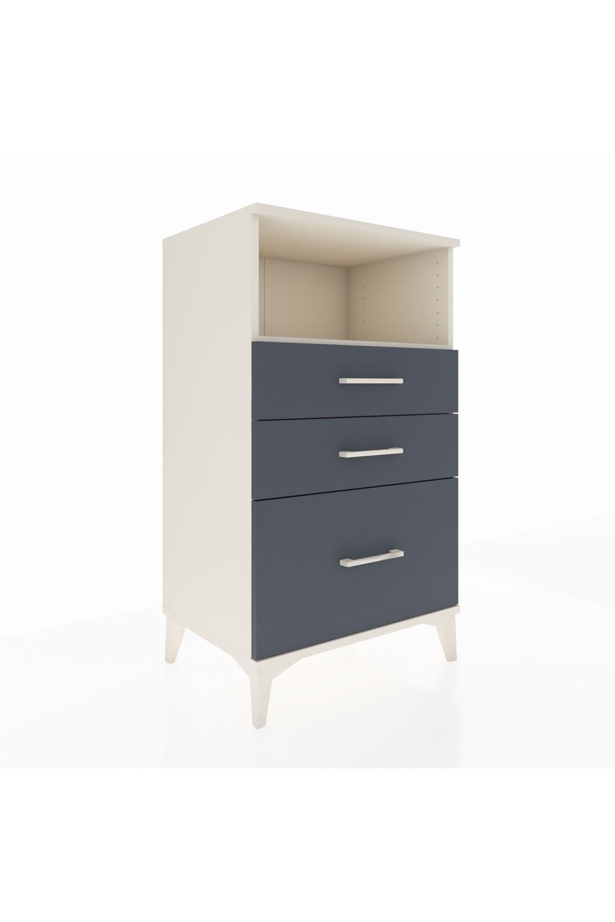 Hyperion Komodin Tek Raflı 3 Çekmeceli 60x44x106 Aytaşı-Antrasit