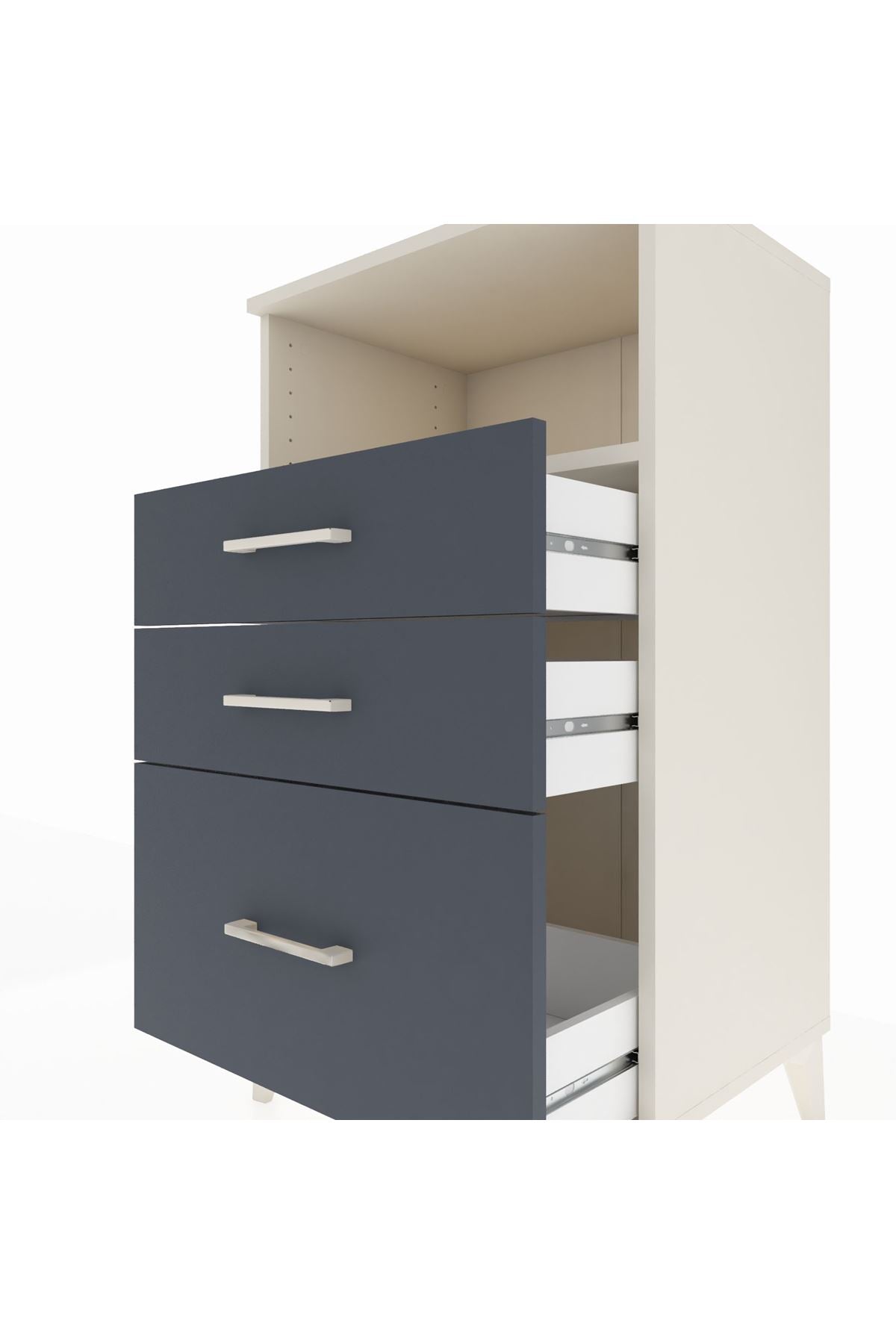 Hyperion Komodin Tek Raflı 3 Çekmeceli 60x44x106 Aytaşı-Antrasit