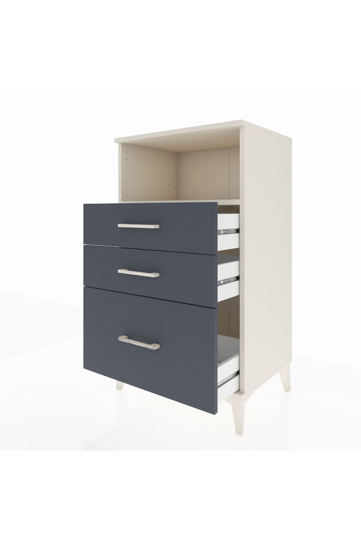 Hyperion Komodin Tek Raflı 3 Çekmeceli 60x44x106 Aytaşı-Antrasit