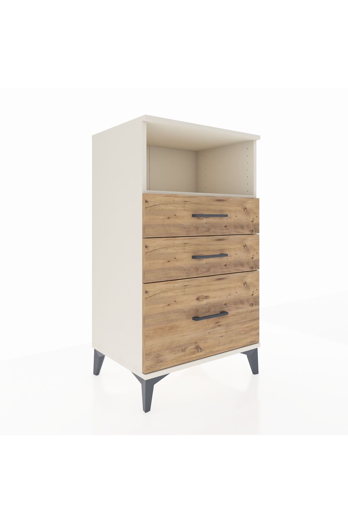 Hyperion Komodin Tek Raflı 3 Çekmeceli 60x44x106 Aytaşı-Çam