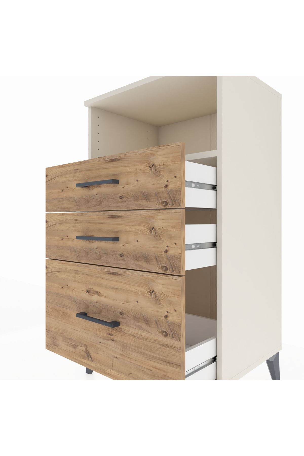 Hyperion Komodin Tek Raflı 3 Çekmeceli 60x44x106 Aytaşı-Çam