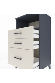 Hyperion Komodin Tek Raflı 3 Çekmeceli 60x44x106 Antrasit-Aytaşı