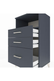 Hyperion Komodin Tek Raflı 3 Çekmeceli 60x44x106 Antrasit-Antrasit