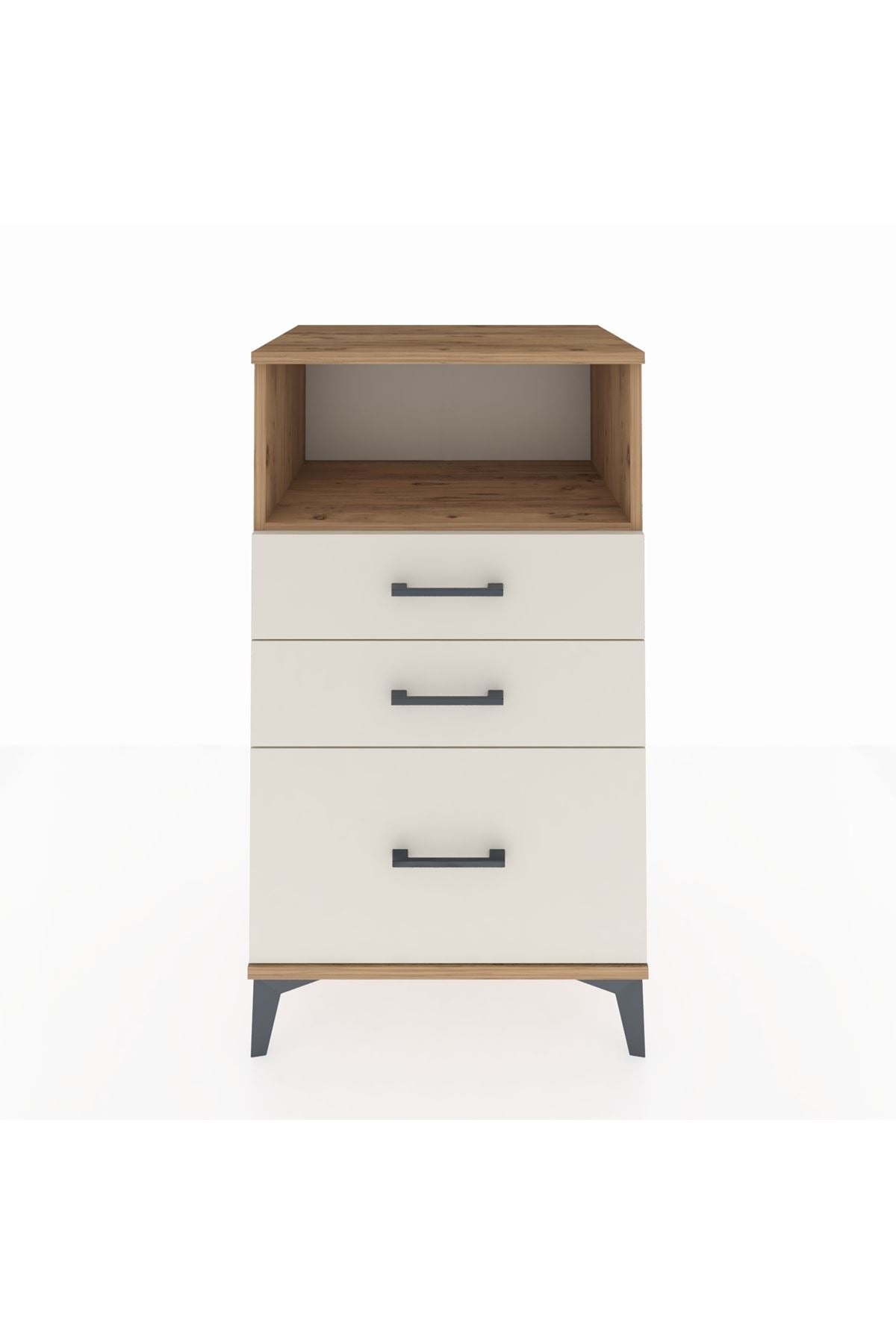 Hyperion Komodin Tek Raflı 3 Çekmeceli 60x44x106 Çam-Aytaşı