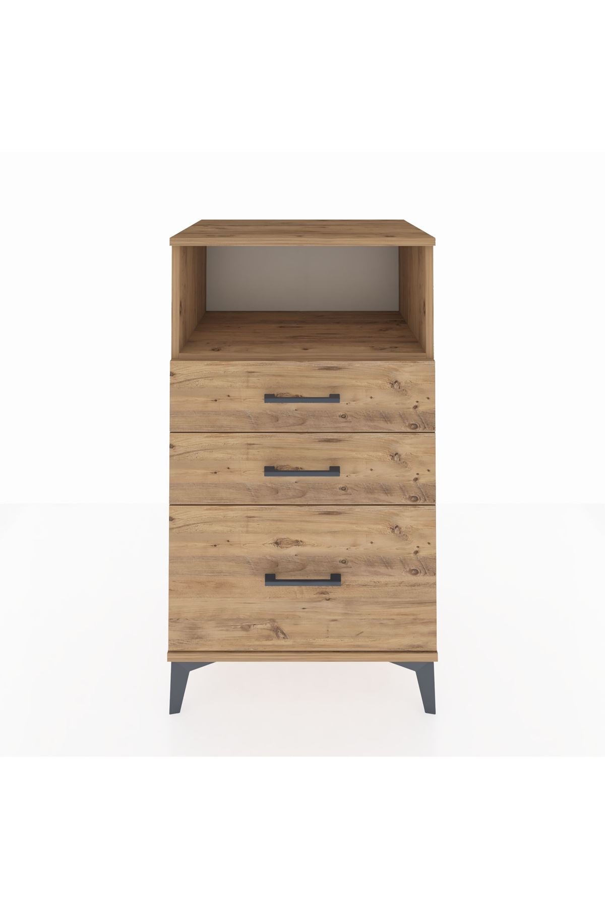 Hyperion Komodin Tek Raflı 3 Çekmeceli 60x44x106 Çam-Çam