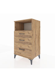 Hyperion Komodin Tek Raflı 3 Çekmeceli 60x44x106 Çam-Çam