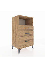 Hyperion Komodin Tek Raflı 3 Çekmeceli 60x44x106 Çam-Çam