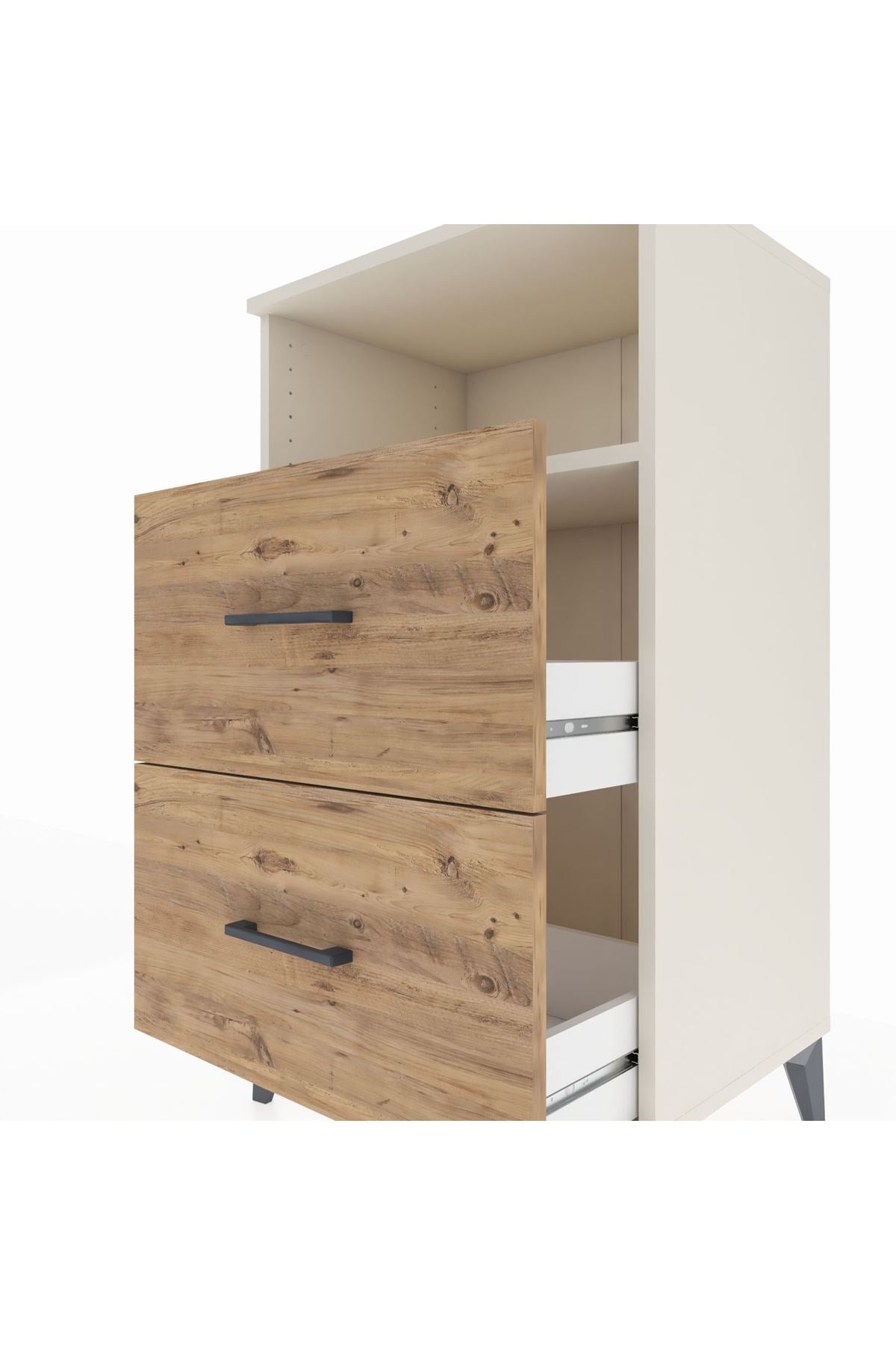 Hyperion Komodin Tek Raflı 2 Çekmeceli 60x44x106 Aytaşı-Çam