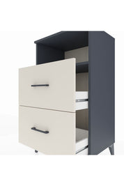 Hyperion Komodin Tek Raflı 2 Çekmeceli 60x44x106 Antrasit-Aytaşı