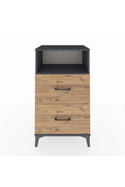 Hyperion Komodin Tek Raflı 2 Çekmeceli 60x44x106 Antrasit-Çam