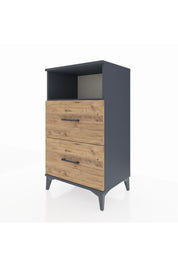 Hyperion Komodin Tek Raflı 2 Çekmeceli 60x44x106 Antrasit-Çam