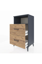 Hyperion Komodin Tek Raflı 2 Çekmeceli 60x44x106 Antrasit-Çam