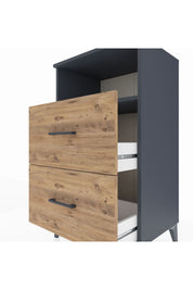Hyperion Komodin Tek Raflı 2 Çekmeceli 60x44x106 Antrasit-Çam