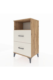 Hyperion Komodin Tek Raflı 2 Çekmeceli 60x44x106 Çam-Aytaşı