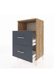 Hyperion Komodin Tek Raflı 2 Çekmeceli 60x44x106 Çam-Antrasit