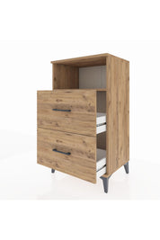 Hyperion Komodin Tek Raflı 2 Çekmeceli 60x44x106 Çam-Çam