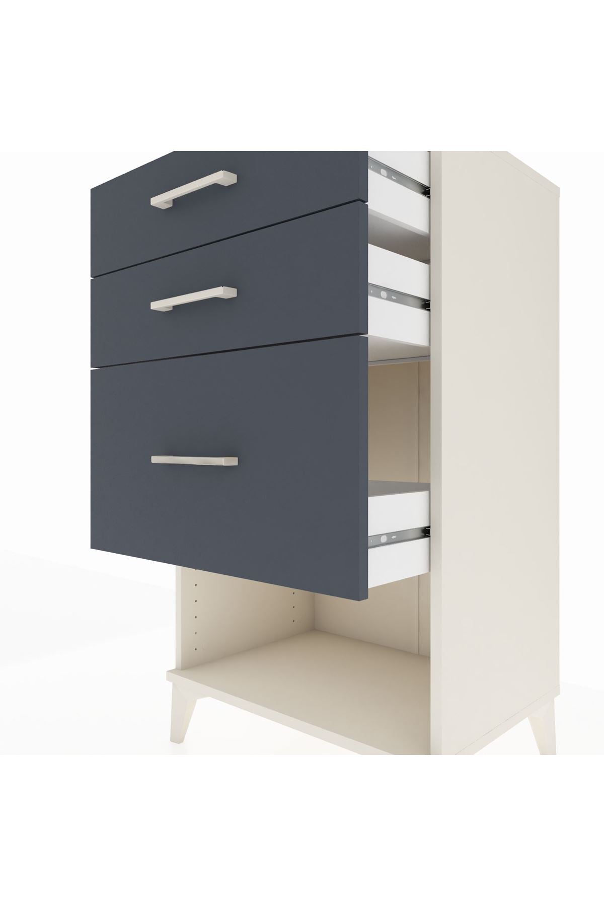 Hyperion Komodin 3 Çekmeceli 60x44x106 Aytaşı-Antrasit