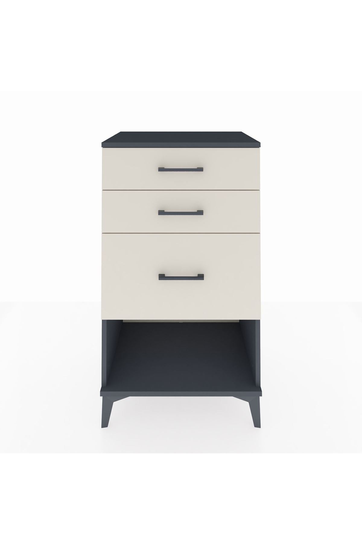 Hyperion Komodin 3 Çekmeceli 60x44x106 Antrasit-Aytaşı