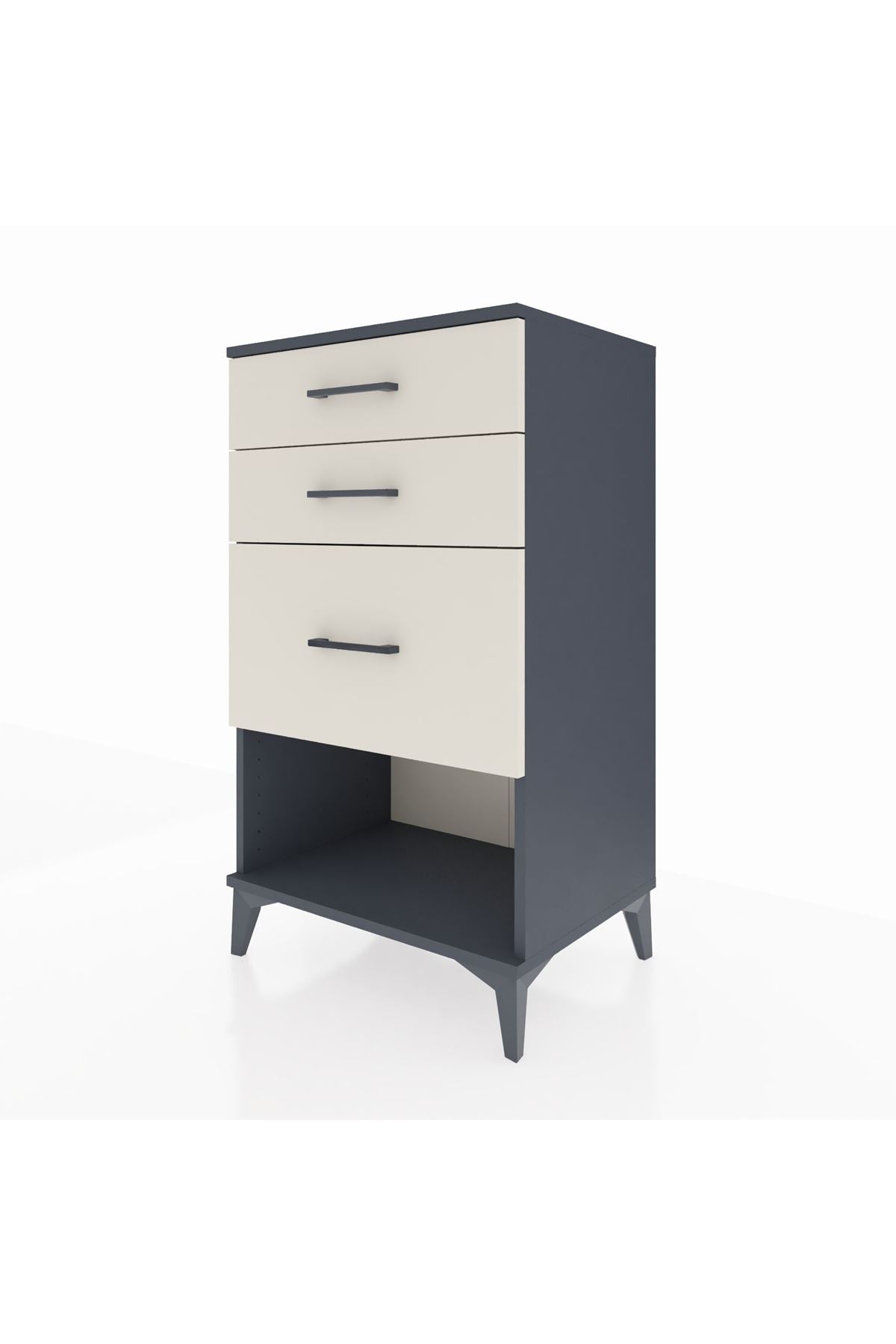 Hyperion Komodin 3 Çekmeceli 60x44x106 Antrasit-Aytaşı