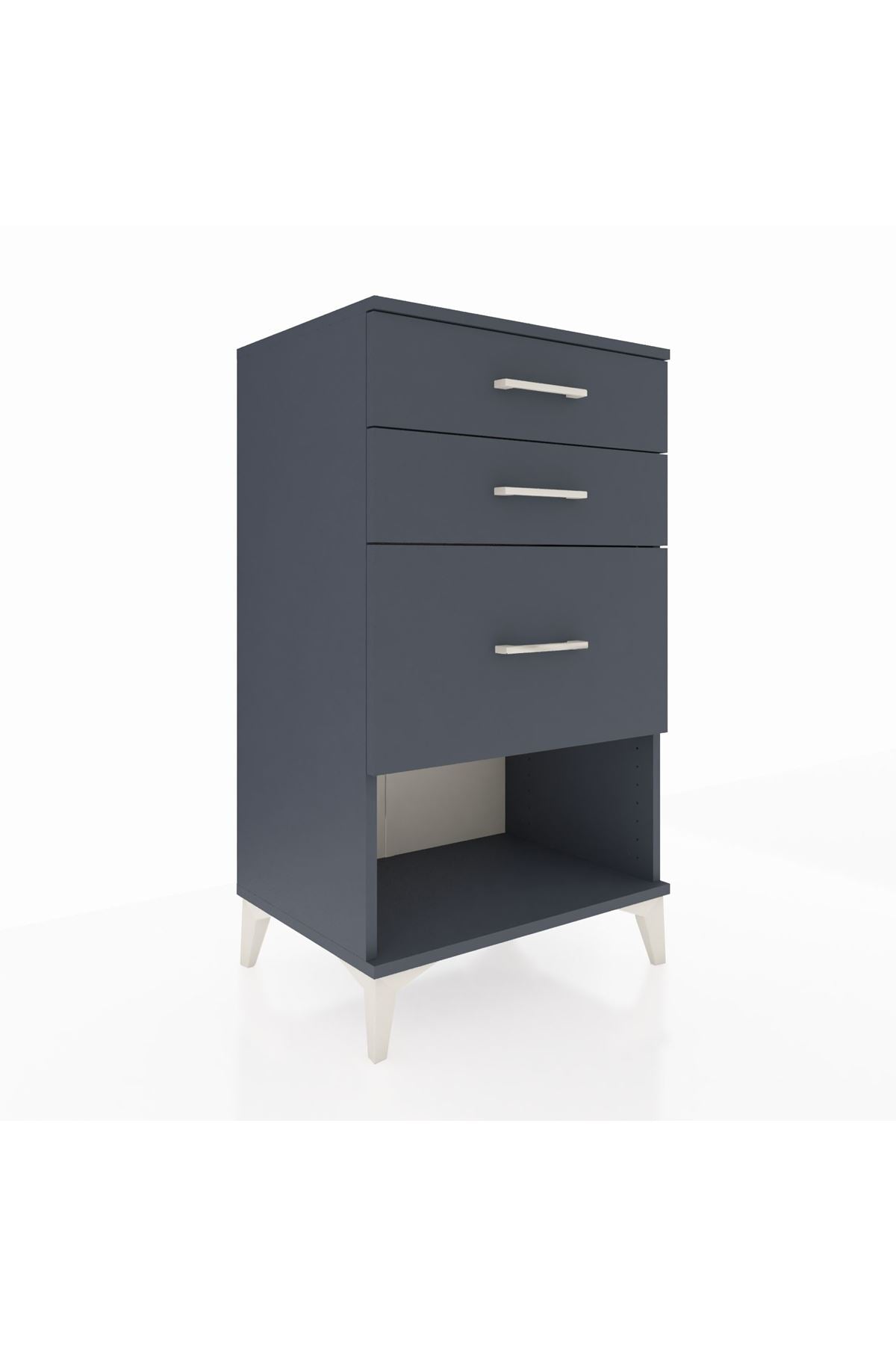 Hyperion Komodin 3 Çekmeceli 60x44x106 Antrasit-Antrasit