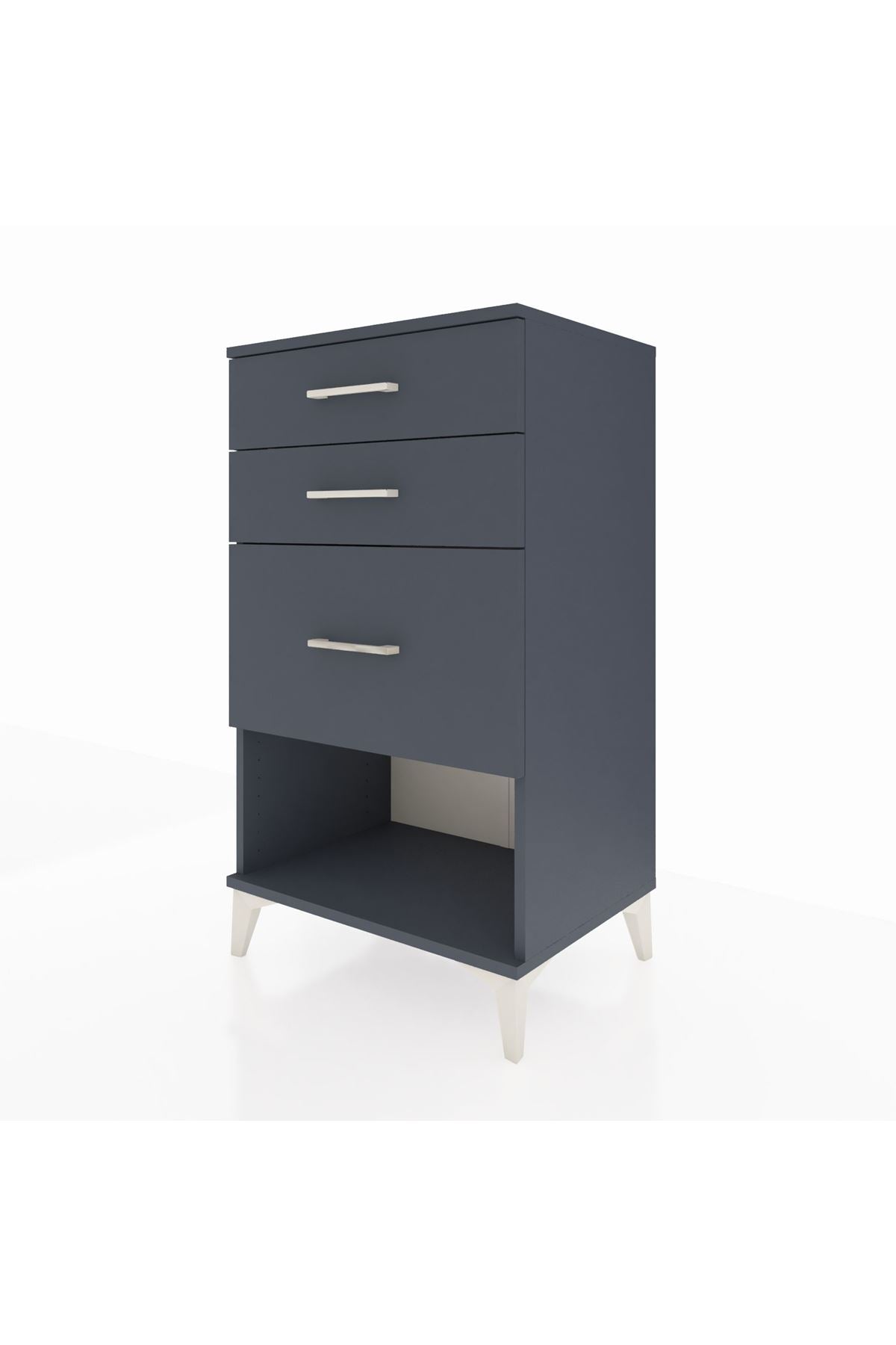 Hyperion Komodin 3 Çekmeceli 60x44x106 Antrasit-Antrasit