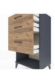 Hyperion Komodin 3 Çekmeceli 60x44x106 Antrasit-Çam
