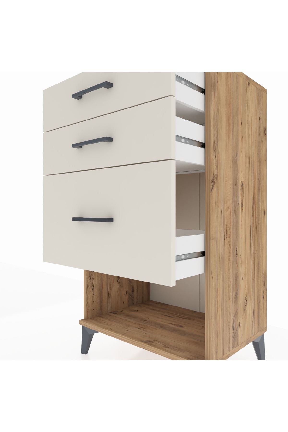 Hyperion Komodin 3 Çekmeceli 60x44x106 Çam-Aytaşı